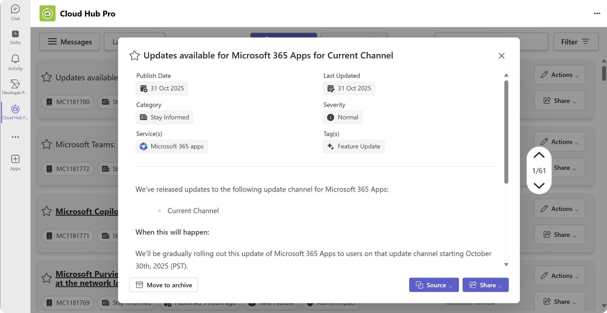 Message Center Updates