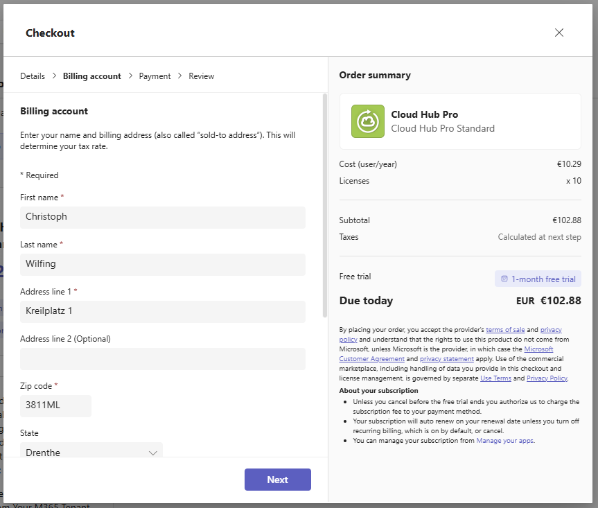 Billing Profile